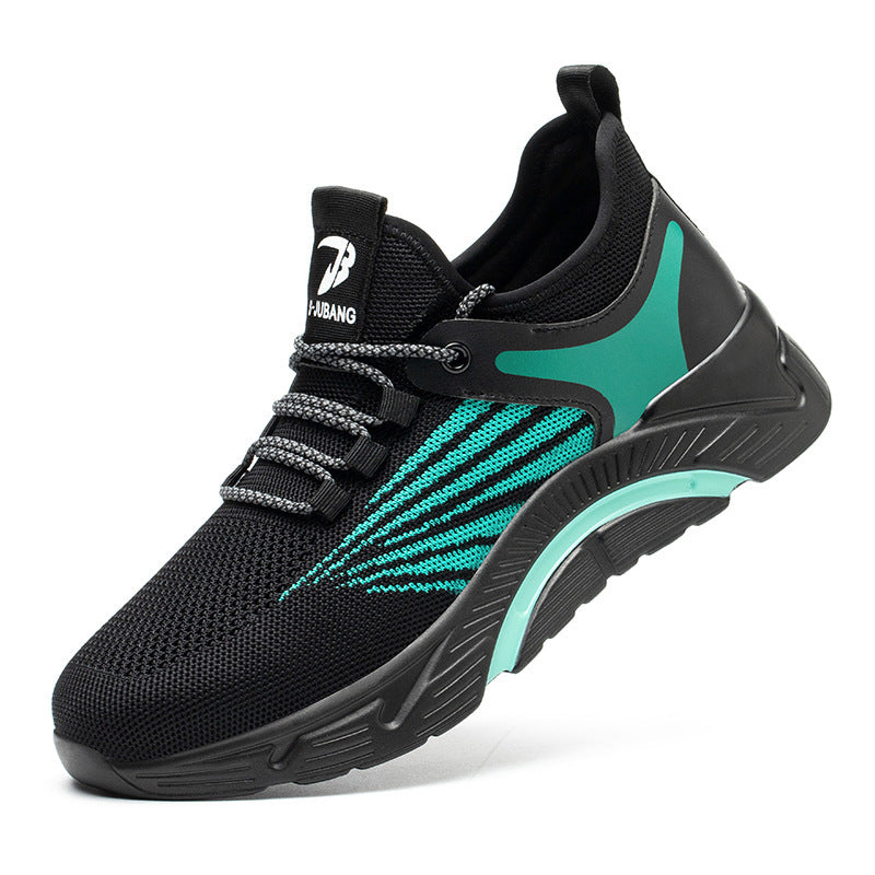 Lightweight Fly Woven Labor Insurance Shoes Men's Anti-smashing And Anti-piercing Work Shoes Breathable Steel Toe Ca P Safety Shoes Protective Shoes E