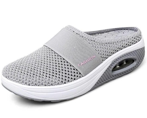 Sandals Women Breathable Non-slip Hollow Out Mesh Sandals Fashion Outdoor Ladies Shoes Grey 43