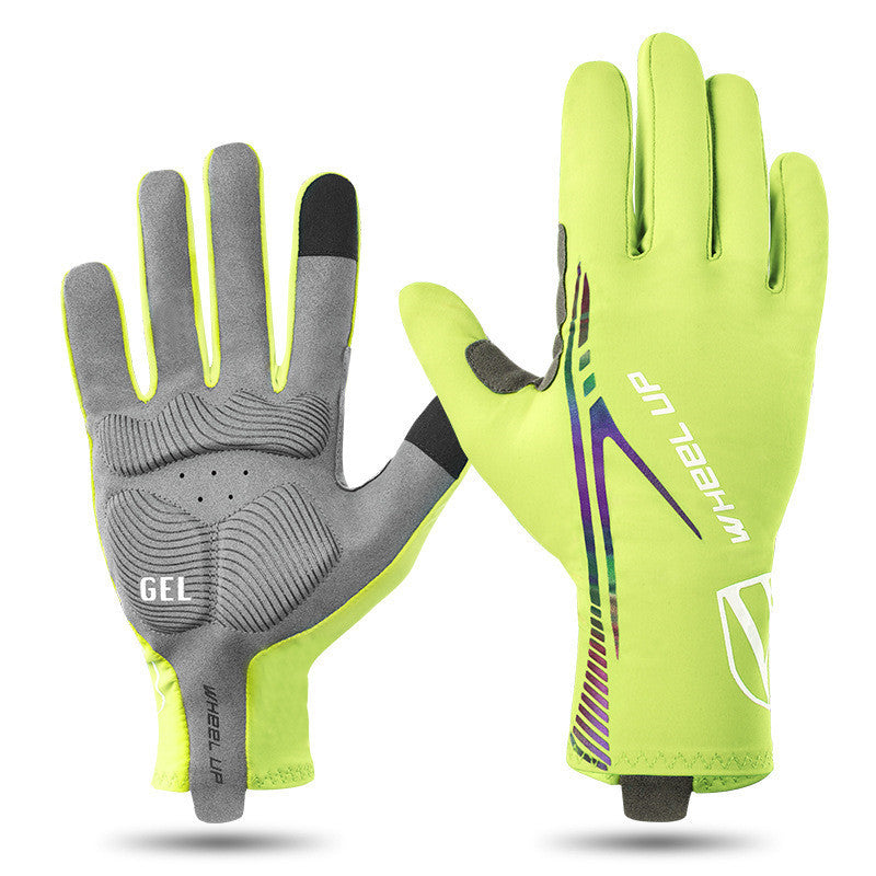 Summer Long Finger Gloves Breathable Cycling Gloves Yellow