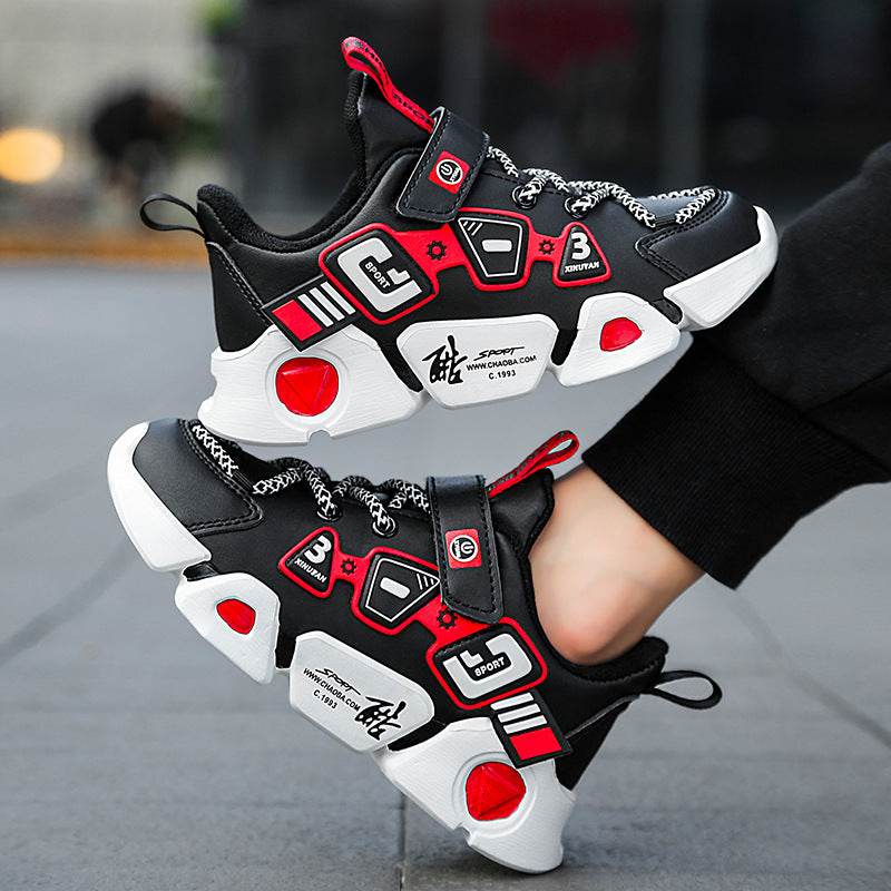 Mesh Fly Woven Velcro Breathable Sneakers Red