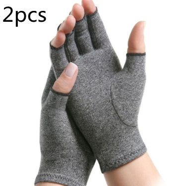 Fingerless Pressure Gloves Arthritis Rehabilitation Training Nursing Gloves Grey 2pcs