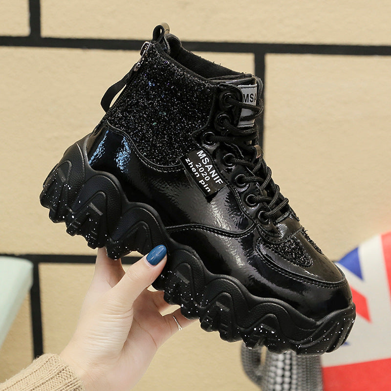 Big wavy snowflake daddy shoes Black