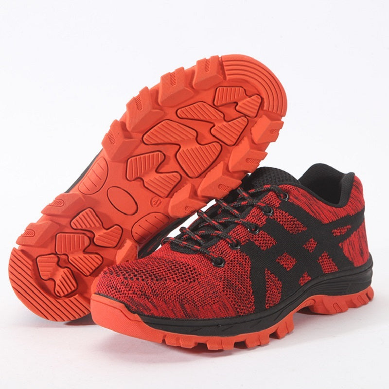 Safety Work Shoes Indestructible Steel Toe Anti-puncture Sneakers Red