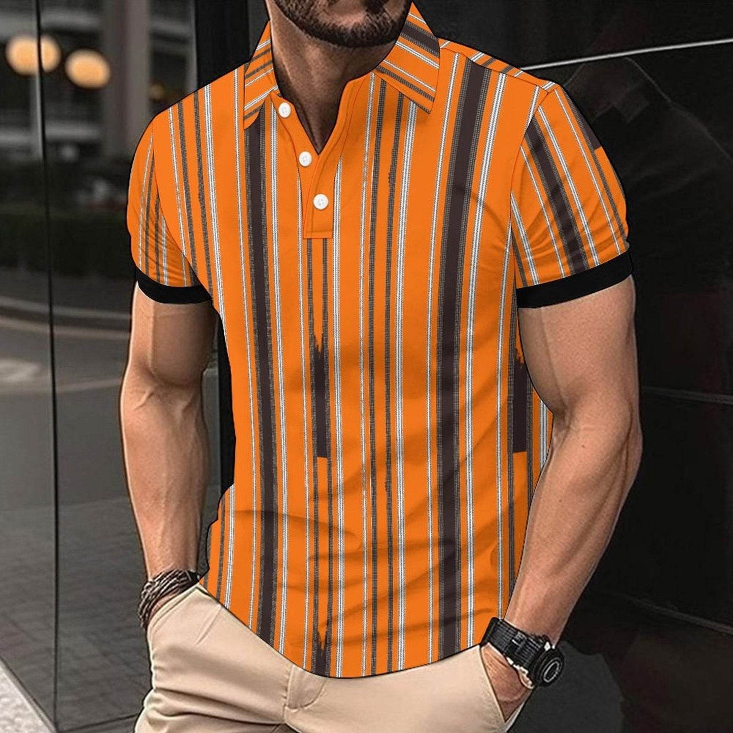 Fashion Casual Men's American Printed Short Sleeve CD03338