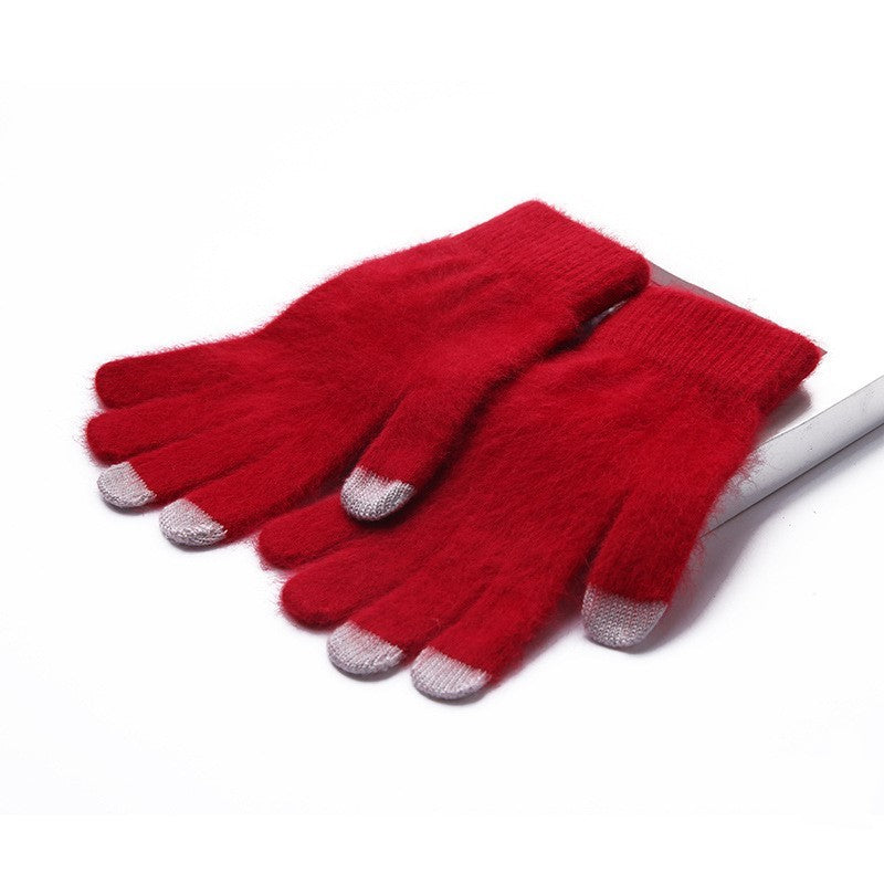 Gloves are divided into five fingers plus velvet gloves Red