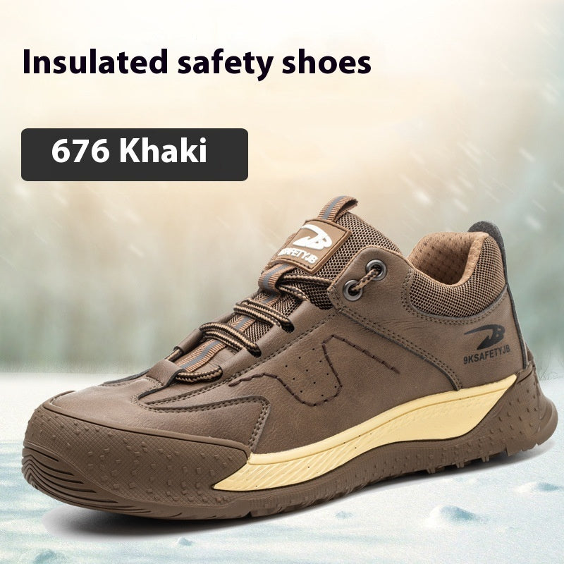 Flyknit Safety Comfortable Breathable Work Shoes 676 khaki