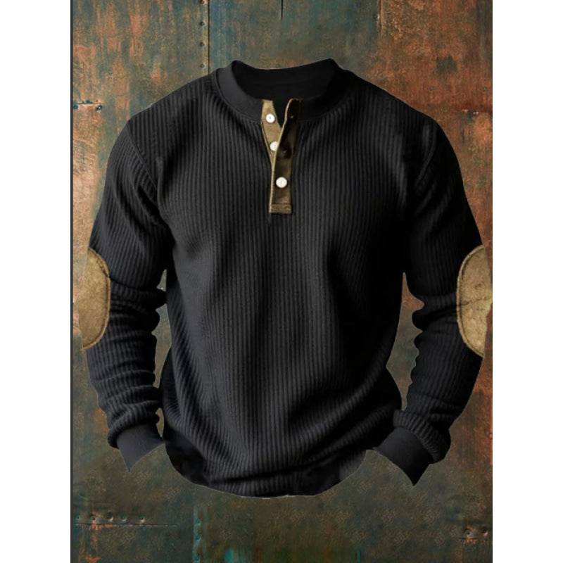 Men's Sweater High-grade Fashion Casual Long Sleeve Top Black