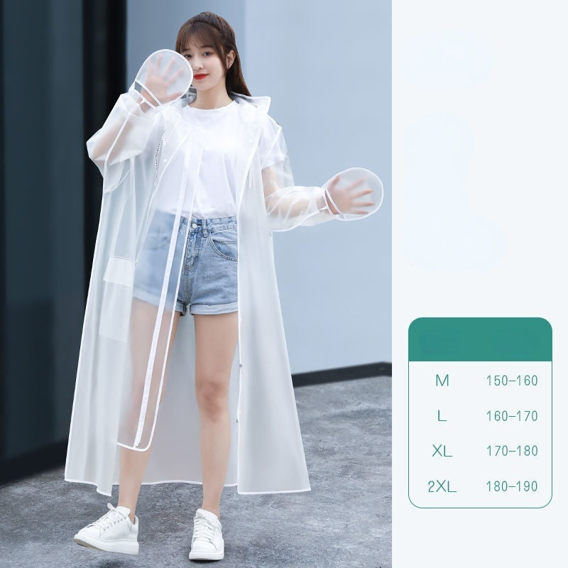 Electric Car Long Full Body Rainstorm Single Raincoat White