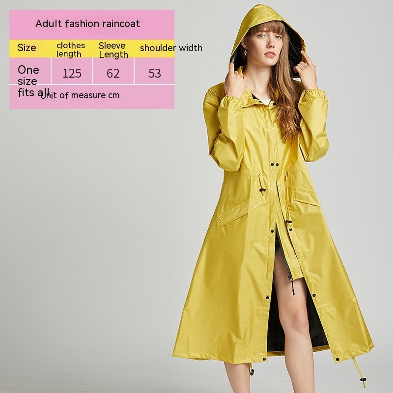 Rainproof Long Plus-sized Waterproof Raincoat Yellow