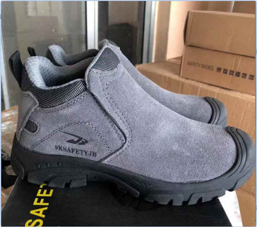 Slip-on Steel Toe Cap Safety Shoes Attack Shield And Anti-stab 918Grey