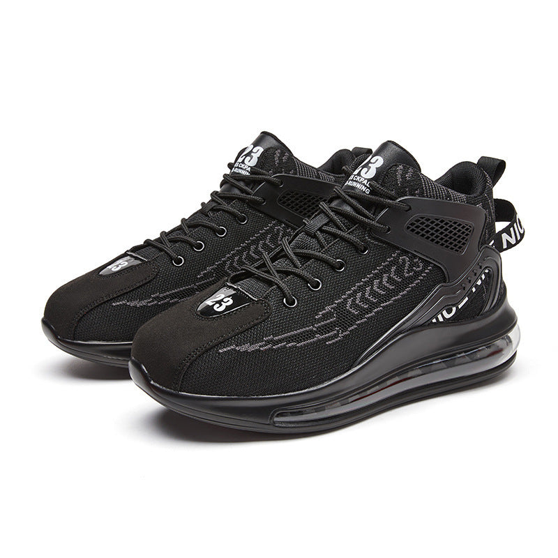 Cushion Damping Running Shoes Sports Casual Daddy Shoes Black Mesh