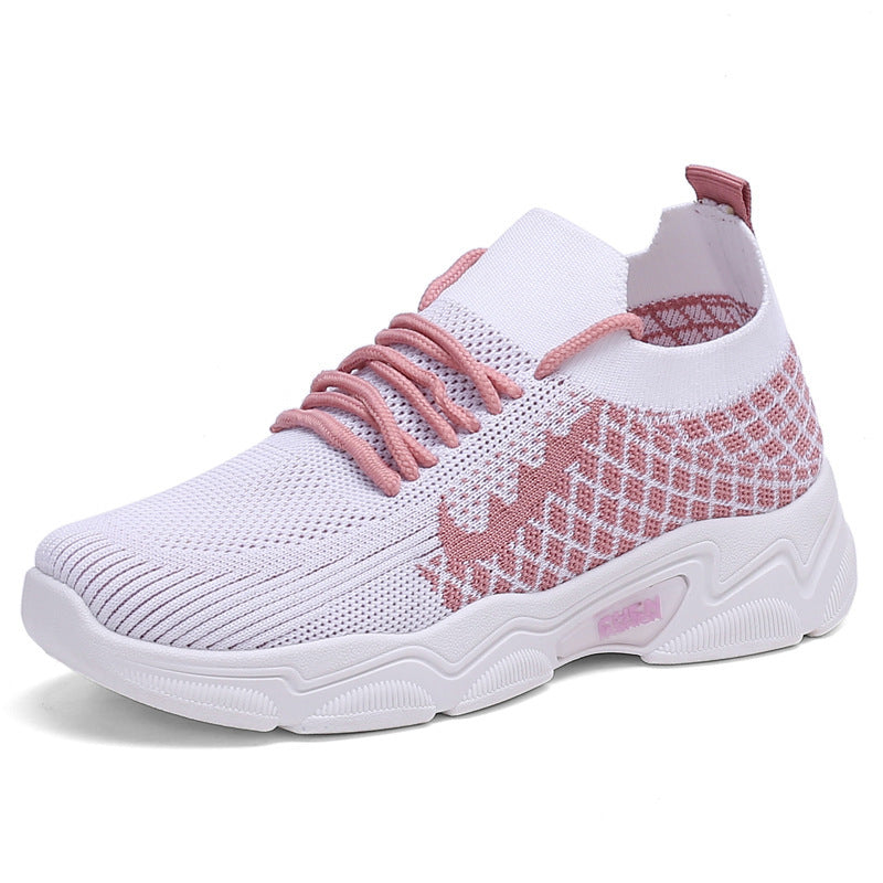 Casual Multicolor Breathable Sneaker Female Student Pink White