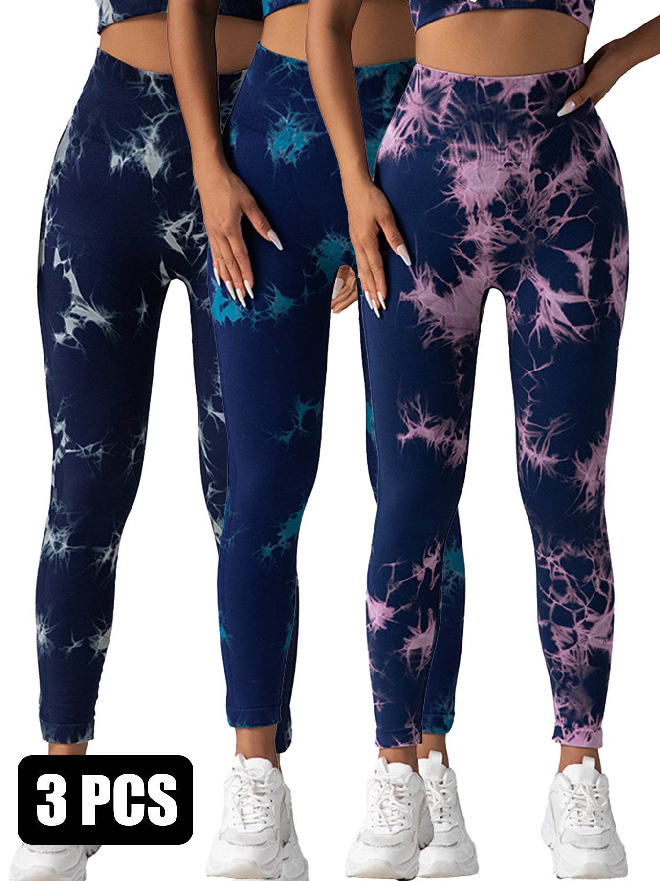 3PACK Tie-dye Yoga Pants Seamless Yoga Pants - La Gaelliance DG ESsence