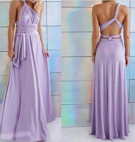 Women's Sexy Long Party Dress Club Floor-Length Summer Backless Bandage Maxi Dress Multiway Bridesmaids Boho Women Dress Vestidos Purple