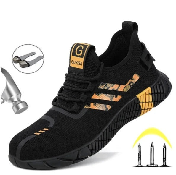 Men's flying mesh safety shoes Yellow