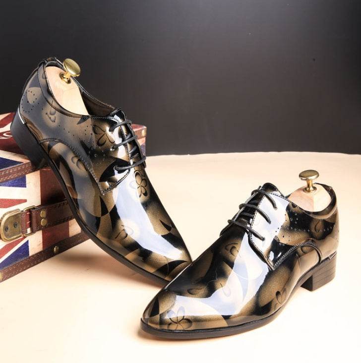 Men's shoes, large size, business casual shoes, men's shoes, bright leather, men's shoes, dress shoes Yellow