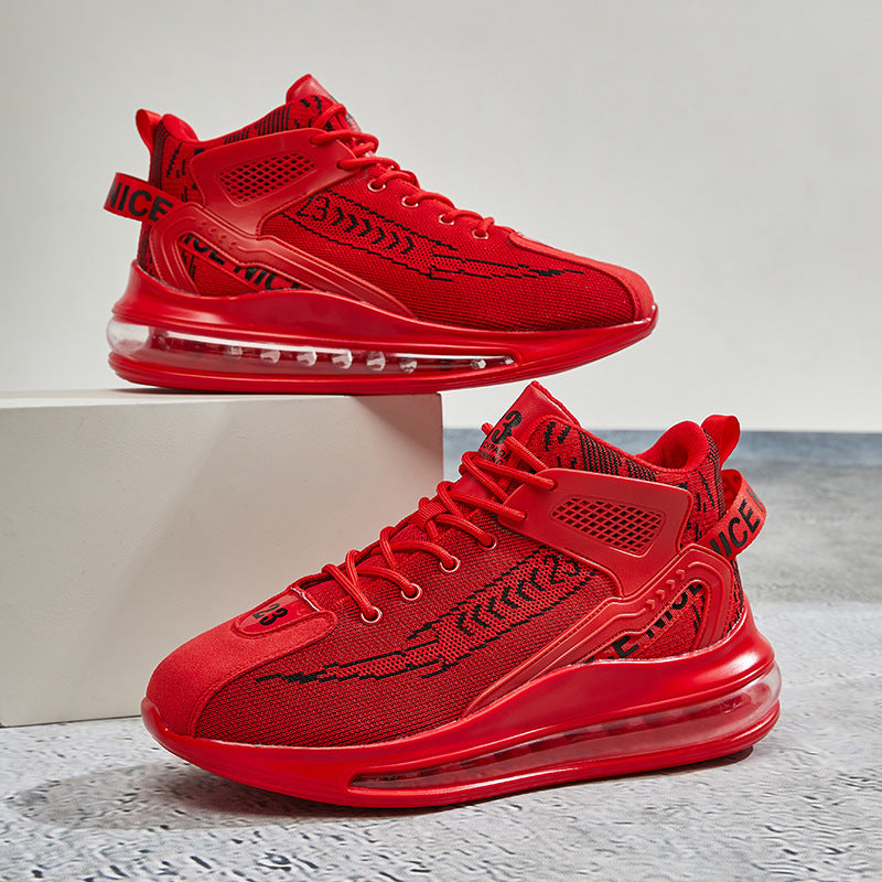 Cushion Damping Running Shoes Sports Casual Daddy Shoes Red Mesh