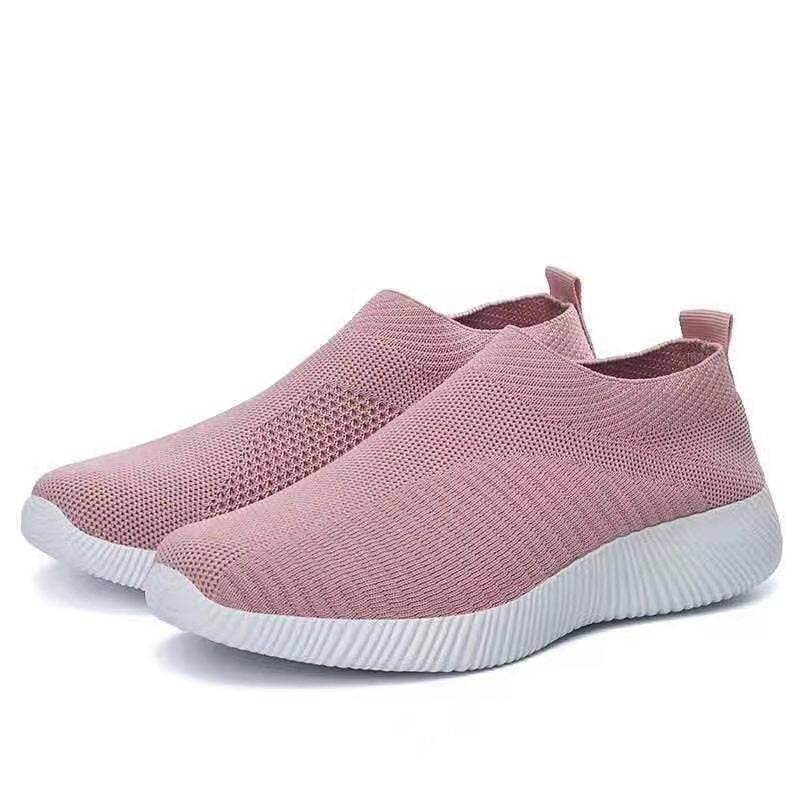 Flying Knit Sneakers Men's Mesh White Shoes Black Casual Sneakers Pink