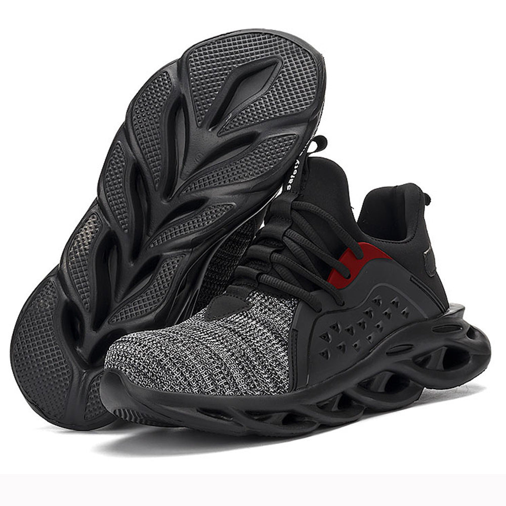 Flying fabric four seasons safety shoes Grey