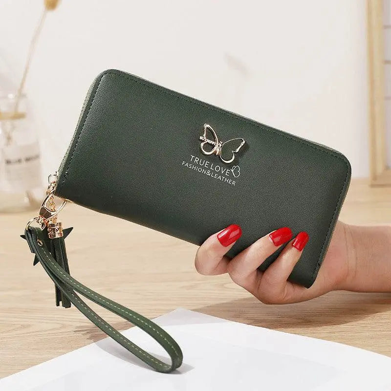 Korean Style Butterfly Hollow Metal Ladies Clutch Green