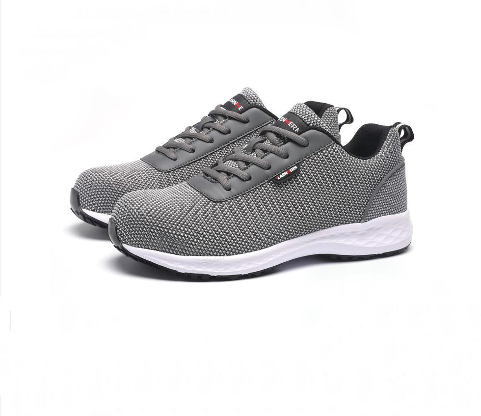 Men Steel Toe Work Safety Shoes Lightweight Breathable Reflective Casual Sneaker Gray