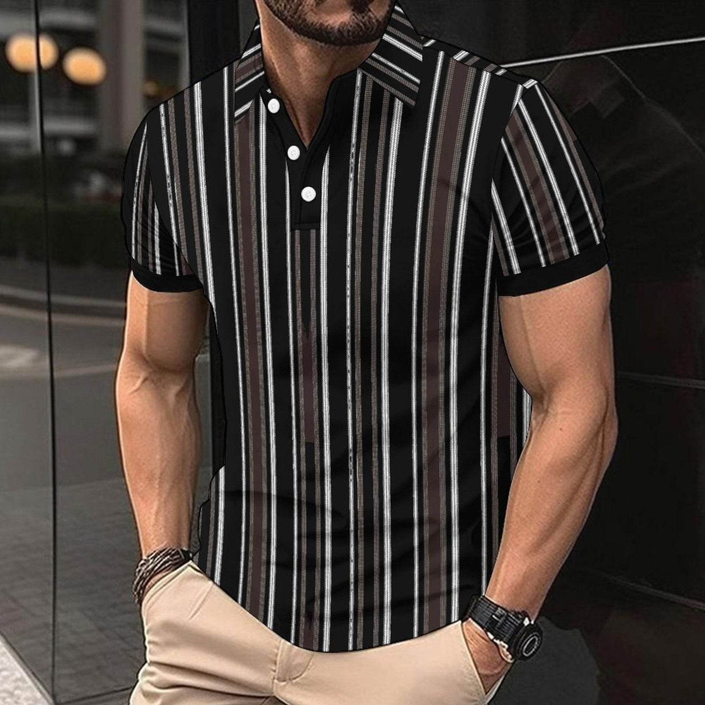Fashion Casual Men's American Printed Short Sleeve CD03333