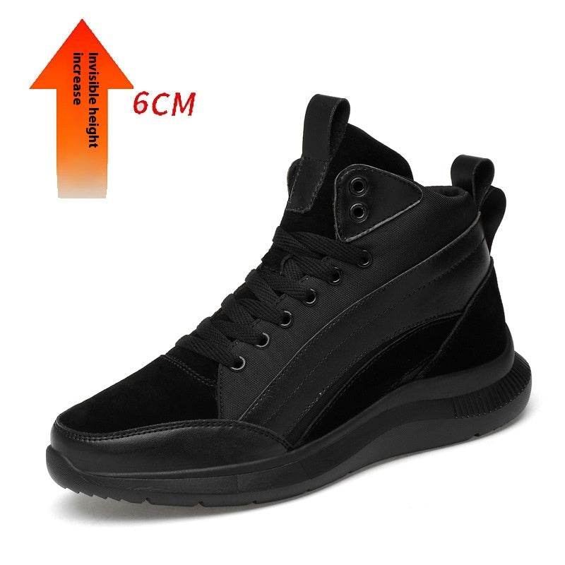 Height Increasing 6 Autumn And Winter Invisible Height Increasing Insole 8CM Men's Shoes Increased 6CM Black