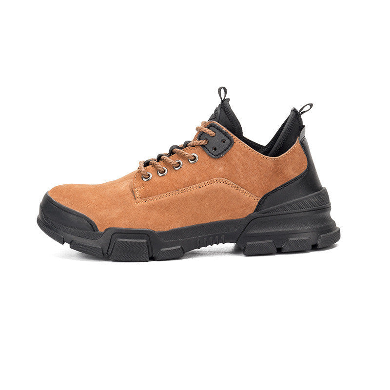 Casual soft low-top wear-resistant work safety hiking shoes Camel