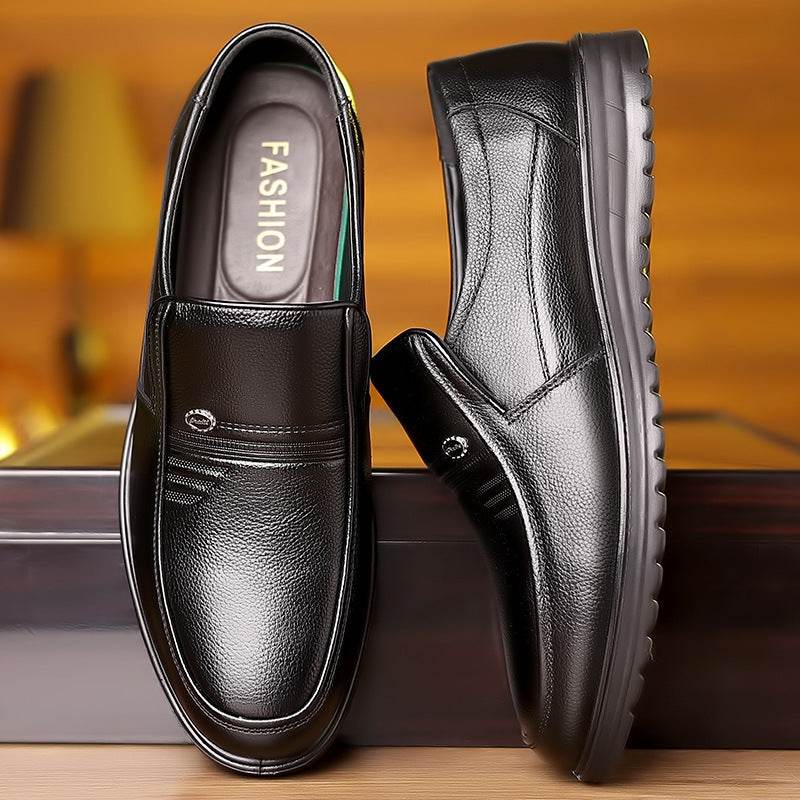First Layer Cowhide Men's Business Casual Non-slip Soft Leather Soft Sole Shoes