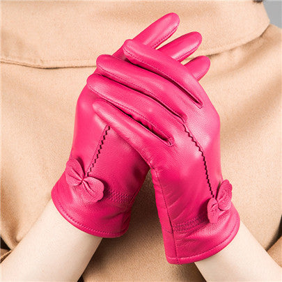 Woman Gloves Rose Red