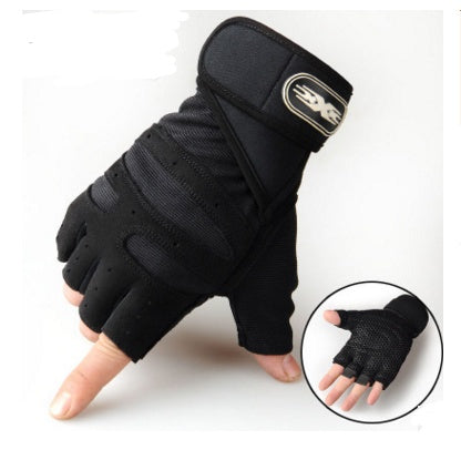 Cycling Gloves Half Finger Breathable Elastic Outdoor Bike Bicycle Riding Fitness Glove Accessories Black