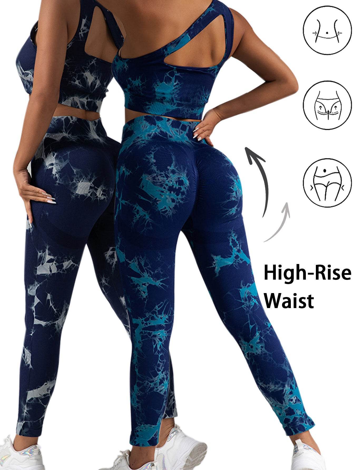 2pack Tie-dye Yoga Pants Seamless Yoga Pants - La Gaelliance DG ESsence