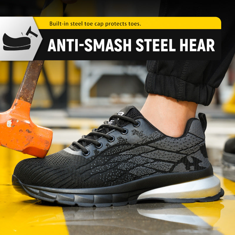 Labor Protection Steel Thorn Safety Shoes Grey