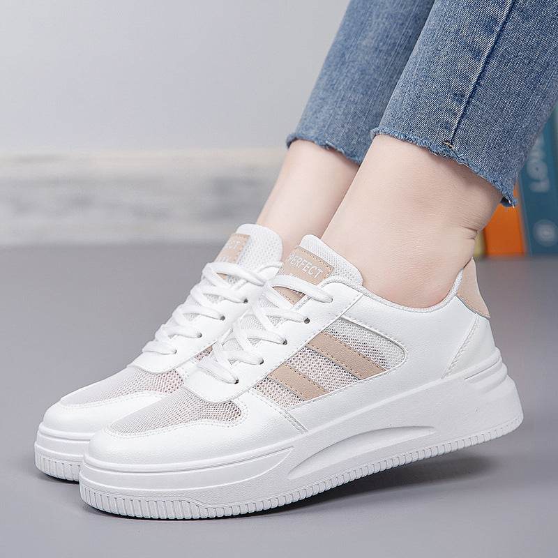 Breathable Platform Light White Shoes Women's Mesh Casual Sneaker