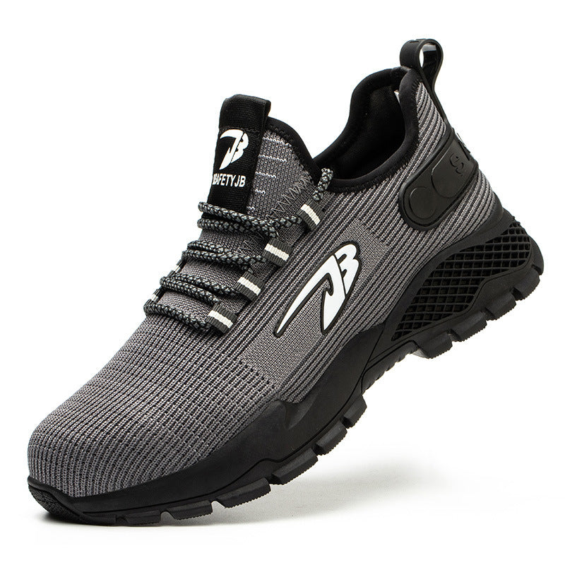Lightweight Safety Shoes PU Soft Sole, Breathable Mesh Surface, Anti-smash 2Grey