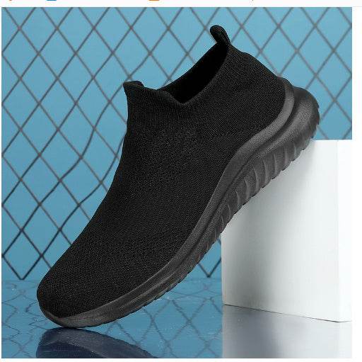 Flying Knit Sneakers Men's Mesh White Shoes Black Casual Sneakers 231 black 44