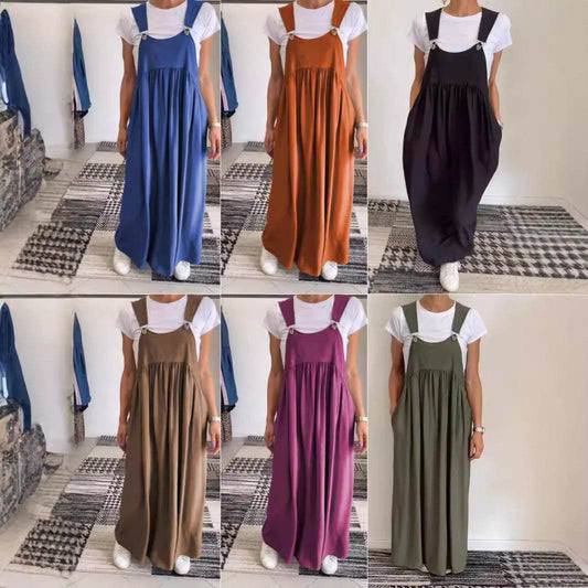 Women's Cotton And Linen Sling Dress