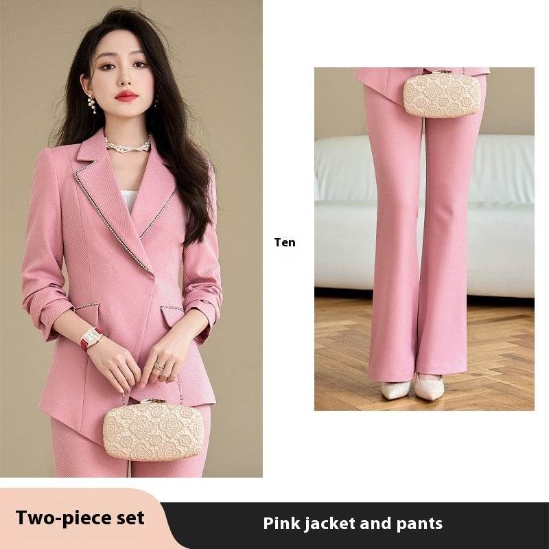 Business Suit High-grade Sentong Qin Formal Suit Jacket Pink Set