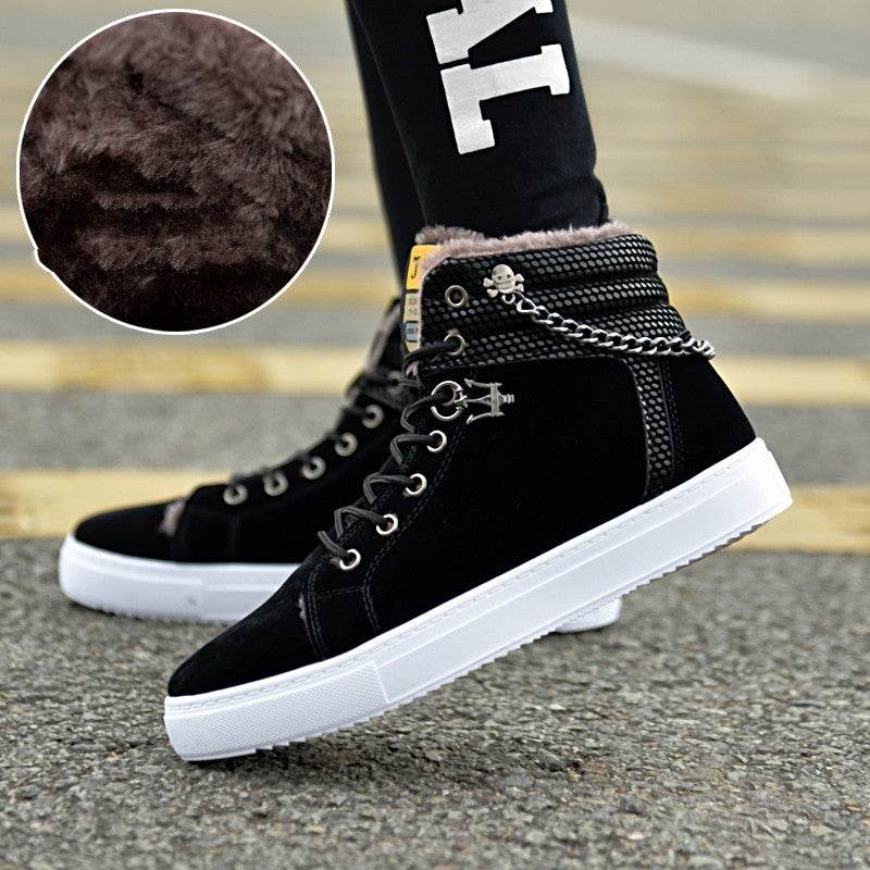 Casual Fashion Sneakers Men's Fleece-lined Sneakers H831 Velvet Black