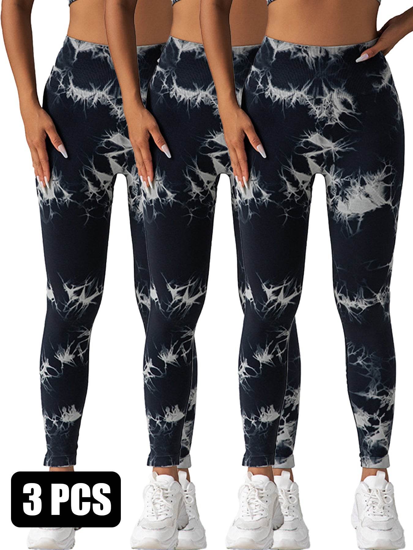 3PACK Tie-dye Yoga Pants Seamless Yoga Pants - La Gaelliance DG ESsence