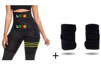 Sports Waist Belt Adjustable One-piece Girdle Leg Straps High waist arm black