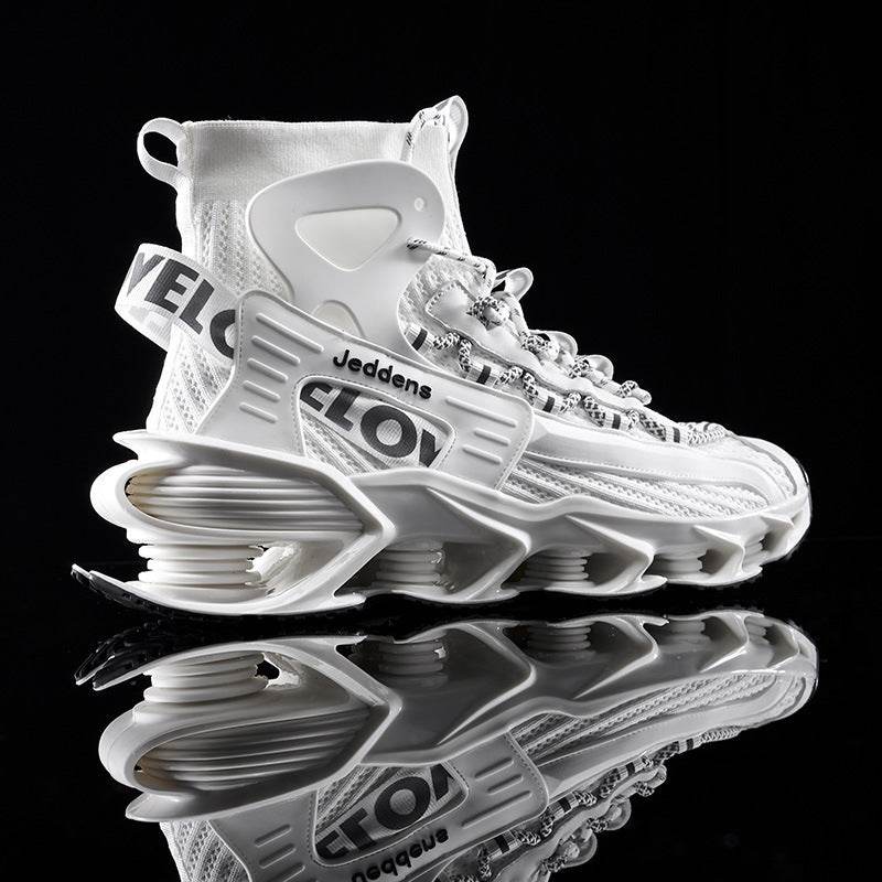 Men's Shoes Thick-soled Height Increase Shoes Men's Trendy Basketball Sneakers White