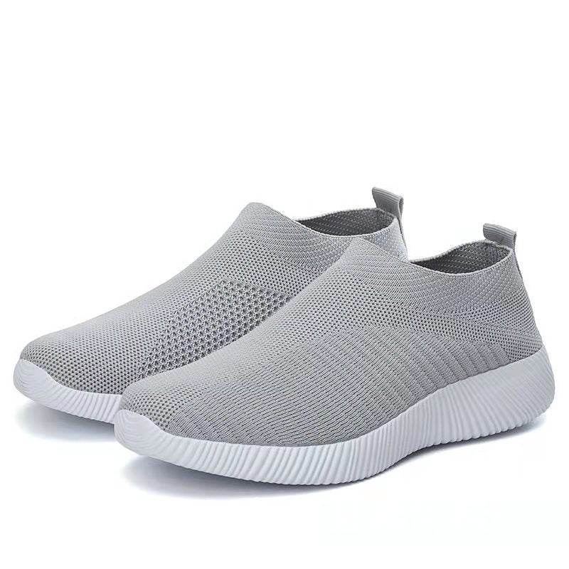 Flying Knit Sneakers Men's Mesh White Shoes Black Casual Sneakers Grey