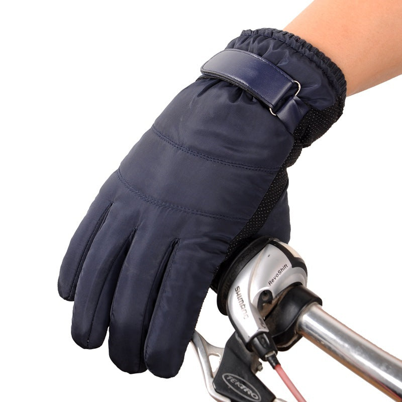 Satin gloves rainproof ski cotton gloves Blue