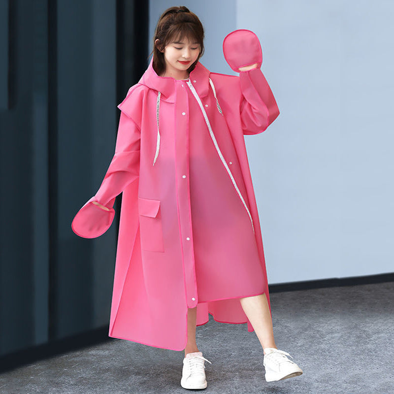 Electric Car Long Full Body Rainstorm Single Raincoat Pink