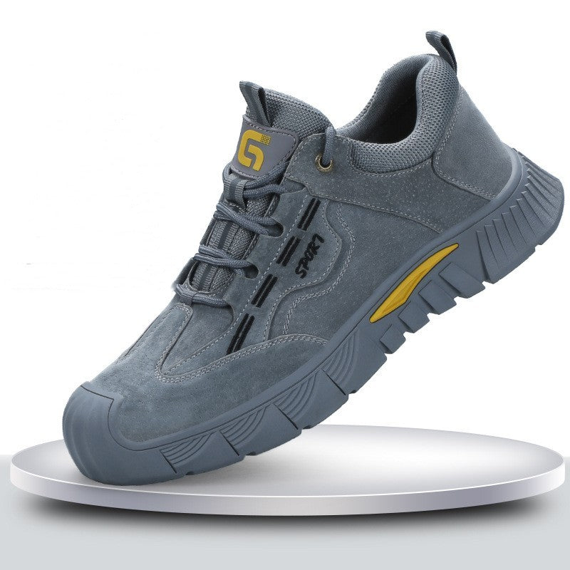 Anti-smash And Anti-puncture Steel Baothead Comfortable Soft Soled Safety Shoes Silver gray