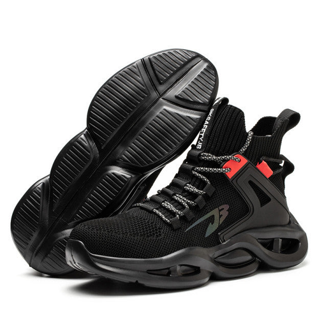 Men's And Women's Steel Toe Anti-piercing Anti-skid Safety Shoes Black
