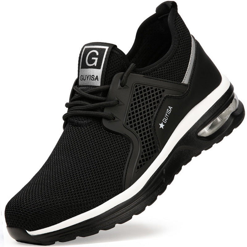 Breathable Lightweight Anti-smashing Safety Shoes Black B