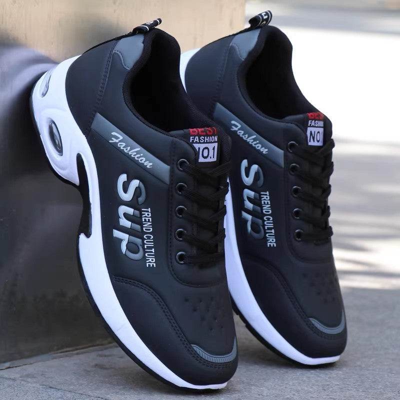 Autumn And Winter Leather Waterproof Shoes Non-slip Breathable Plus Size Men 8810 Black Four Seasons