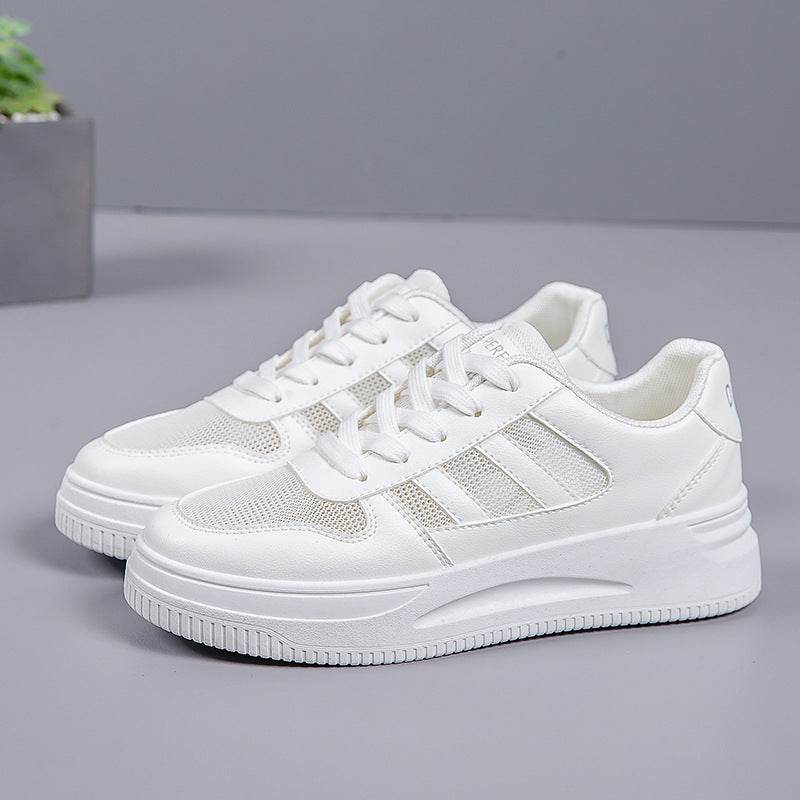 Breathable Platform Light White Shoes Women's Mesh Casual Sneaker White